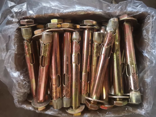 Altıgen Genişletme UNC UNF Kovan Ankraj Cıvatası M24 Sarı Çinko Kaplama