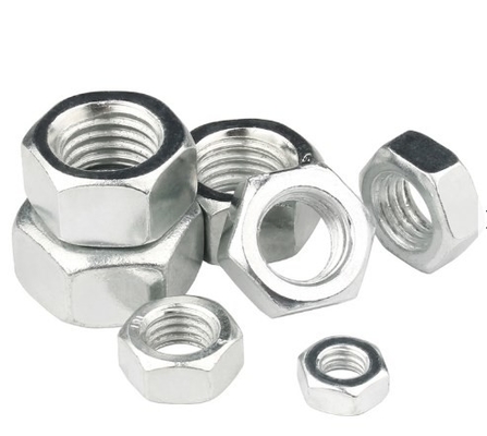 Galvanizli Karbon Çelik Altıgen Flanşlı Somun Din 6923 Çinko Beyaz