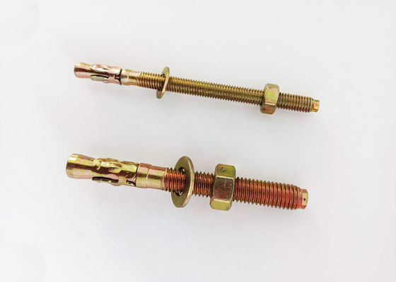 Metal Anchor bolts karbon çelik rengi sarı Demir malzeme sabitlemeler inşaatı için kenar ankre